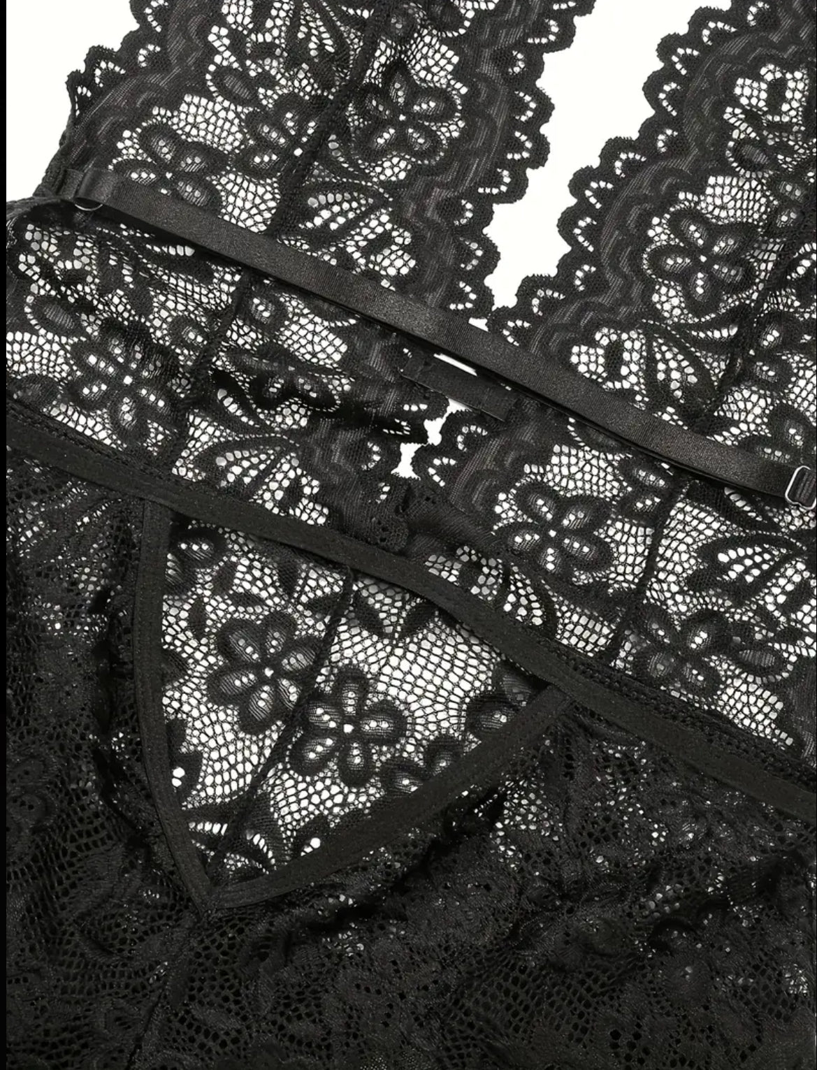 Floral Halter – koronkowy komplet z kokardką