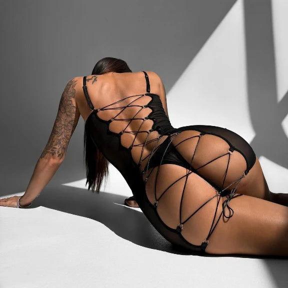 Babydoll Allure – sukienka z wiązaniem i stringami